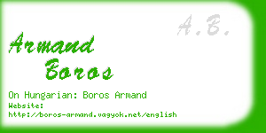 armand boros business card